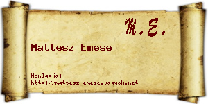 Mattesz Emese névjegykártya